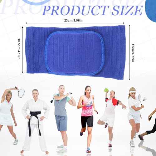 Arm Brace Pads Elbow Protector Strap, Support Fitness Arm Protector Compression Arms Breathable Sleeve Wrap with Padded Soft Support Cushion for Men and Women(Blue)