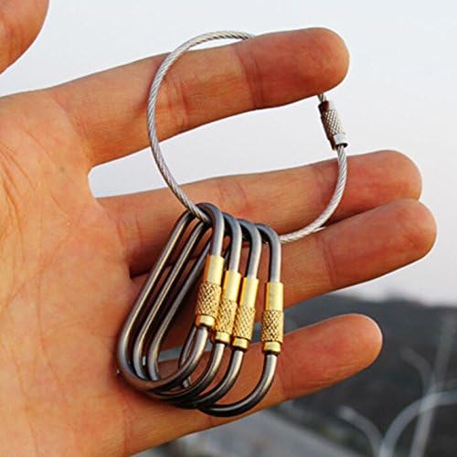 5pcs MINI Titanium Locking Carabiner, Perfect D-Ring for Outdoor and Indoor Use