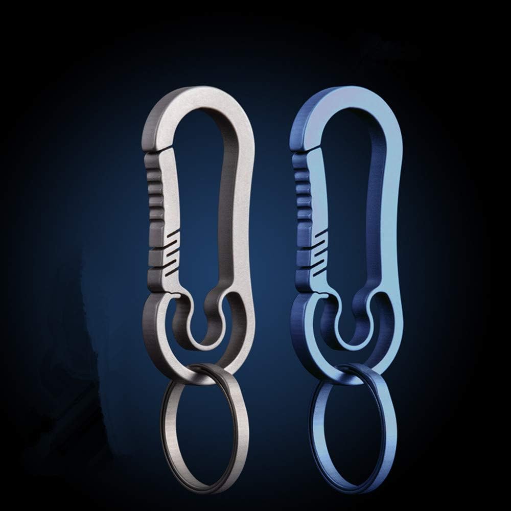 Ultralight Aviation Titanium Anti-Lost Keychain Carabiner Creative CNC Design Keychain 26mm Titanium Key Ring