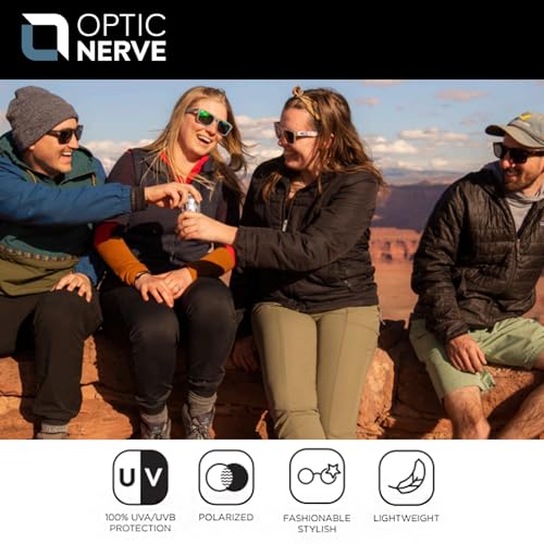 Optic Nerve Mashup Polarized Sport Sunglasses Matte Black Wood Gray Lens