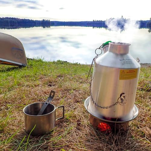 Scout 41 oz. Anodized Aluminum Kelly Kettle® (1.2 ltr) Rocket Stove Boils water Ultra Fast with just sticks/twigs. Enables You to Rehydrate Food or Cook a Meal. For Camping, Fishing, Emergency