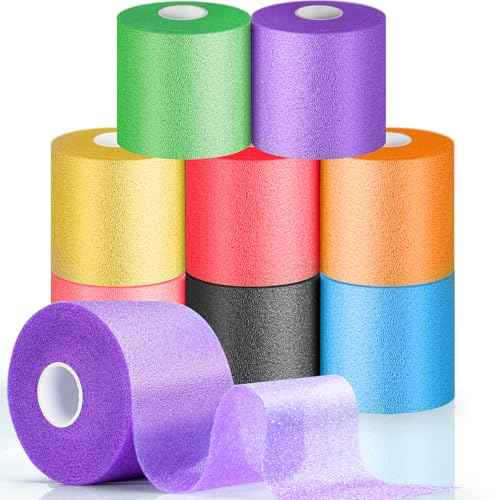 New 2025 8-Pack Randomly Colored Pre Wrap Tape, Premium Prewrap Athletic Tape for Hair Soccer, Sports Pre-Wrap Foam Underwrap Headbands