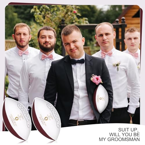 6 pcs Wedding Groomsmen Football Keepsakes Set - Proposal Gifts for Best Men