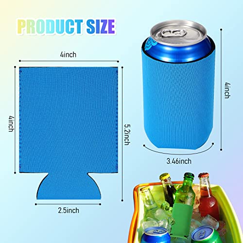 100 Pack Insulated Drink Cooler Sleeves - Simple Style, Vivid Colors, Reusable Collapsible Beer Can & Bottle Coolers