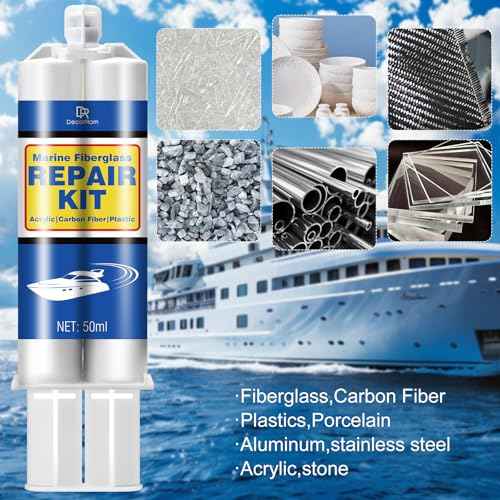 Marine Fiberglass Repair Kit - 3.4oz Clear Gel Coat & Gelcoat Repair Kit for Boats, Fiberglass Repair Epoxy Filler, Fast Repair for Scratches, Cracks, Holes, Fiber Glass Patch Kit for Acrylic