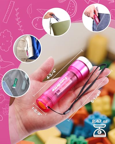 Mini LED Flashlight Set - Pink, Blue, Gray, 3 Modes, Batteries Included