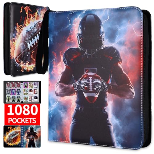 Football Card Binder 1080 Card Capacity 9-Pocket Pages - Football A