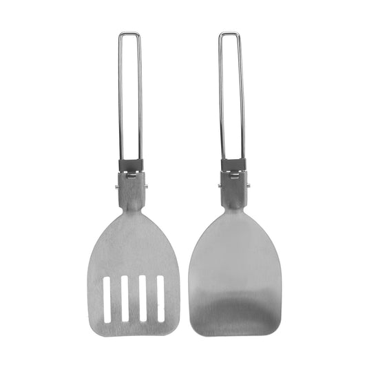 Foldable Spatula,304 Stainless Steel Turner Latch Design Cooking Spatulas Folding Frying Pan Spatula for Outdoor Camping Picnic Equipment,2 Pack
