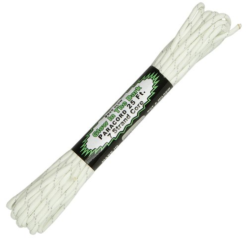 Paracord Planet Glow in The Dark 550lb Paracord – 7 Strand Luminous Parachute Cord for Nighttime Outdoor Utility – Reflective (25 ft)