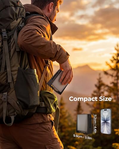 Black Portable LED Camping Light with 3 Modes, Dimmable, 4000mAh Rechargeable Lantern with 360° Rotatable Stand, 2-in-1 Emergency Flashlight for Hiking, Home Power Outages