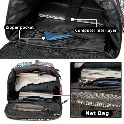 Waterproof Black Gym Duffle Bag with Laptop Compartment - 40L Travel & Sports Backpack - Trendy Lightweight Design for Men & Women (Black)