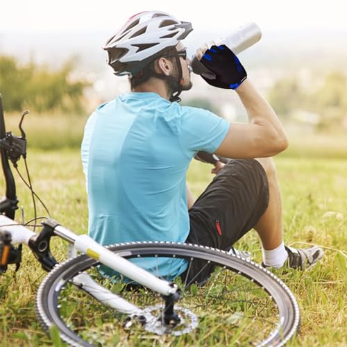 Unisex Gel Padded Cycling Gloves Blue X-Large - Breathable & Anti-Slip