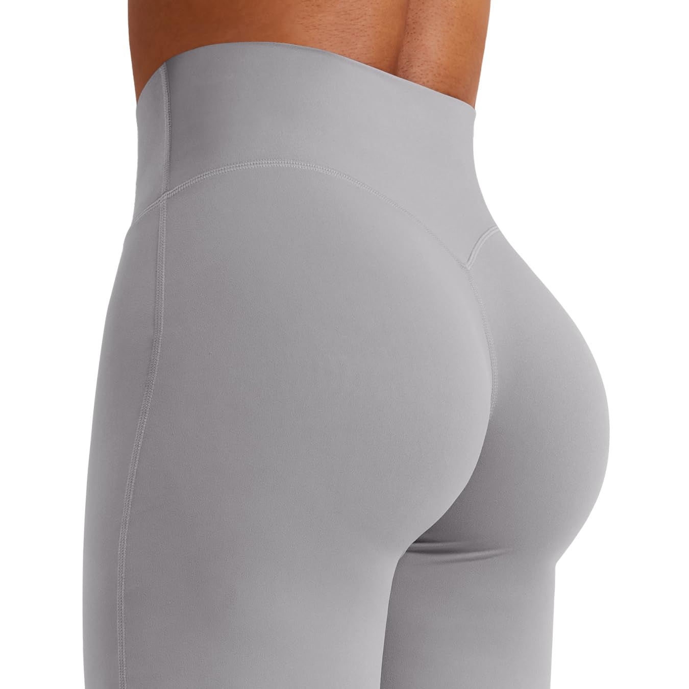 YEOREO Workout Leggings Womens No Front Seam Straight Leggings 31.5" High Waist Buttery Eddiy Gym Yoga Pants Gray L