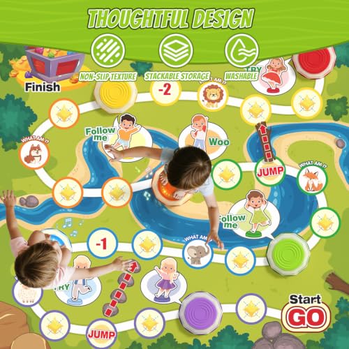 Light Up Stepping Stones Game Set for Kids 3-5 with Color Variations — Blue, Green, Yellow