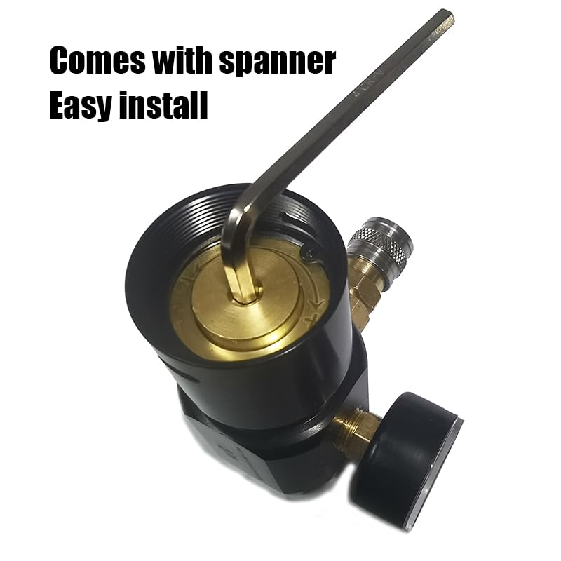 Aopkeo CO2 Low Pressure Regulator Adjustable Output 0-150psi Max Input 2000psi for Paintball Airsoft PCP Diving G1/2 Tanks (Regulator with Fill Whip)