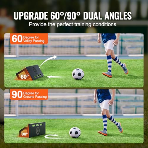 VEVOR Soccer Rebounder Board, Portable Soccer Wall with 2 Angles Rebound, Foldable HDPE Kickback Rebound Board, Soccer Training Equipment for Kids and Adults, Passing & Shooting Practice