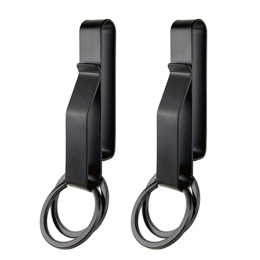 2 Pack Duty Belt Key Holder, Belt Key Clip Key Holder, Tactical Stealth Key Ring, Stainless Steel Tactical Key Holders, Belt Key Clip for Police Handcuff and Fire Agencies Fits Max 2.25 Inch Belt