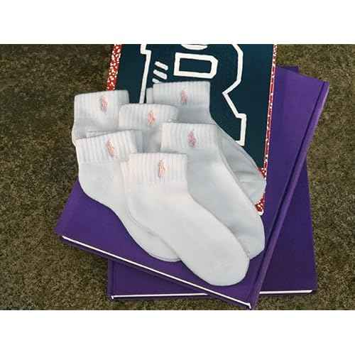 POLO RALPH LAUREN Girls' Athletic Performance Soft Cushioned Comfort Ankle Socks (6-Pack)