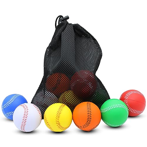 Multicolor Foam Baseballs 12 Pack Practice Training Balls for Softball & Kids