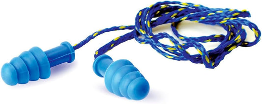 Walker's 27dB NRR Passive Hearing Protection Range Shooting Hunting Work Soft Comfortable Contour Rubber Earplugs w/ 23" Nylon Braided Cord & Plastic Storage Case