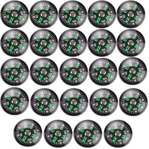 50 Pieces Mini Compass Small Button for Kids 20mm Bulk Hiking Liquid Filled Survival Set Camping Boating Touring Backpacking Outdoor Activities