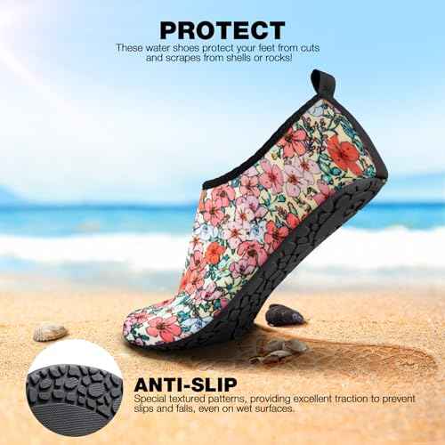 SIMARI Water Shoes Women Men Aqua Socks Beach Barefoot Quick Drying Aqua Aerobics Swim Pool Non Slip Outdoor Travel Essentials Surf River Lake Snorkeling Kayak Yoga Adult Youth