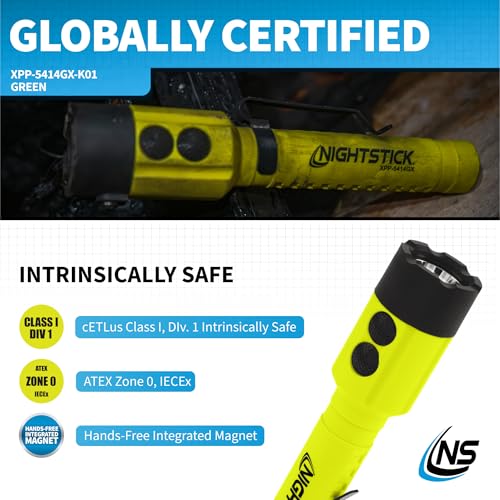 Nightstick XPP-5414GX-K01 Intrinsically Safe Flashlights with Brim & Slot Mounts, Green/Black