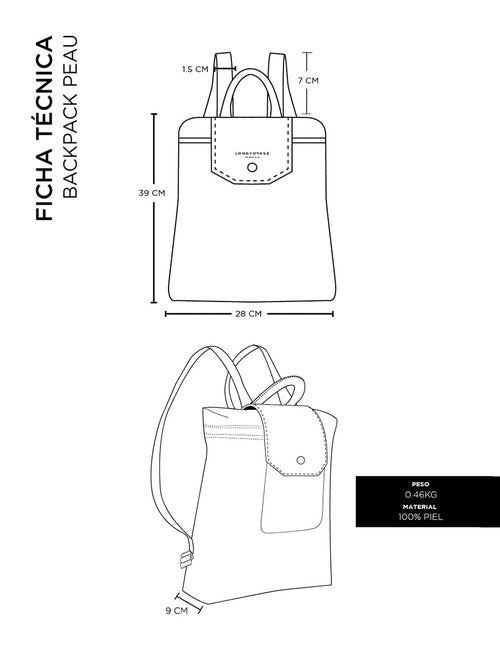 LONGVOYAGE Backpack - Backpack Peau | Brown Leather, Coffee, M