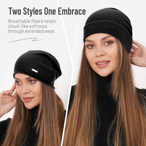 Wool Slouchy Beanie for Women,Soft Warm Beanies Hats- Lightweight & Breathable Skull Beanies Cap for Spring,Fall, Winter