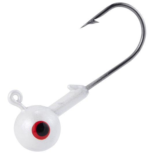 Dr.Fish 20 Pack Fishing Jig Heads, Crappie Jig Round Ball Head Freshwater Fishing Hooks Bass Trout Panfish Walleye Bluegill Saltwater 1/32oz White