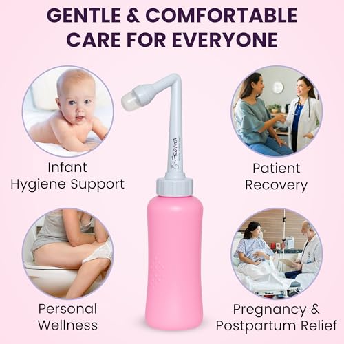 Portable Bidet for Travel 500ml (17oz), Large Capacity Peri Bottle, Compact, Easy-to-Use, Leak-Resistant Travel Bidet Made from ABS Plastic, Feminine Hygiene for Comfort and Freshness