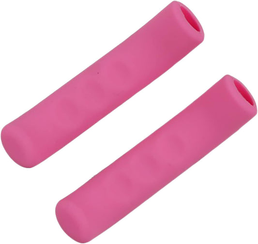 2 Pcs Bike Brake Lever Grip Protector Cover, Shock Absorption Scratch Proof Bike Brake Handlebar Covers, Anti-Slip Brake Handle Silicone Sleeve for Mountain Road Bike Cycling Accessorie (Pink)