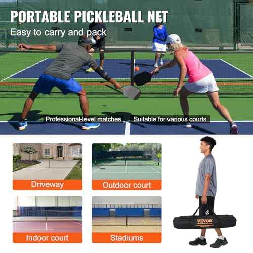 VEVOR Portable Pickleball Net System, 22FT Regulation Size Net