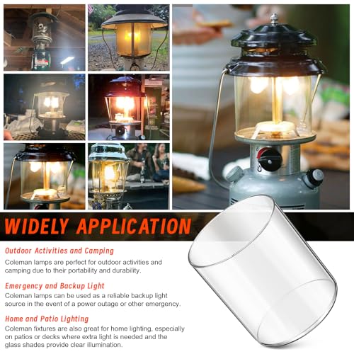 Glass Globe for Fueled Lanterns Replacement for Coleman Lantern Glass Globe, Globe for Coleman Lantern Fit for Camping Compatible with Coleman Model 288, NOT Including Propane Lantern Mantles, 1 PCS