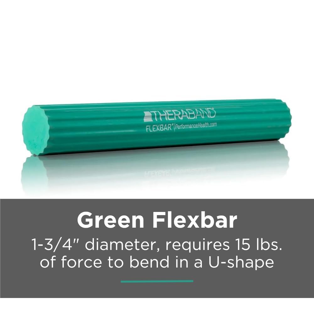 THERABAND FlexBar, Tennis Elbow Therapy Bar, Relieve Tendonitis Pain & Improve Grip Strength, Resistance Bar for Golfers Elbow & Tendinitis, Red, Light, Beginner