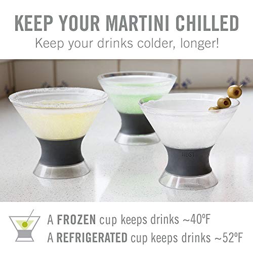 Gray Set of 2 Insulated Martini Cooling Cups - Double Wall Chill Glasses