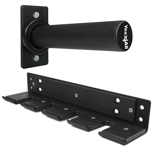 Yes4All Vertical Wall Mounted Olympic Barbell Holder, Barbell Storage Rack, Hanging Barbell Rack for Home Fitness Equipment