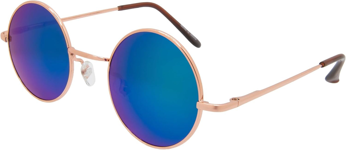 OWL Round Sunglasses Metal Frame Hippie Sunglasses UV400 Polycarbonate Circle Lens John Lennon Sunglasses for Men Women