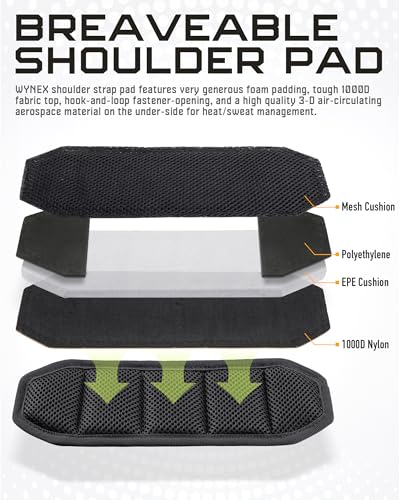 Universal 55 Inch Shoulder Strap with Detachable Padding - Black / 1.5"