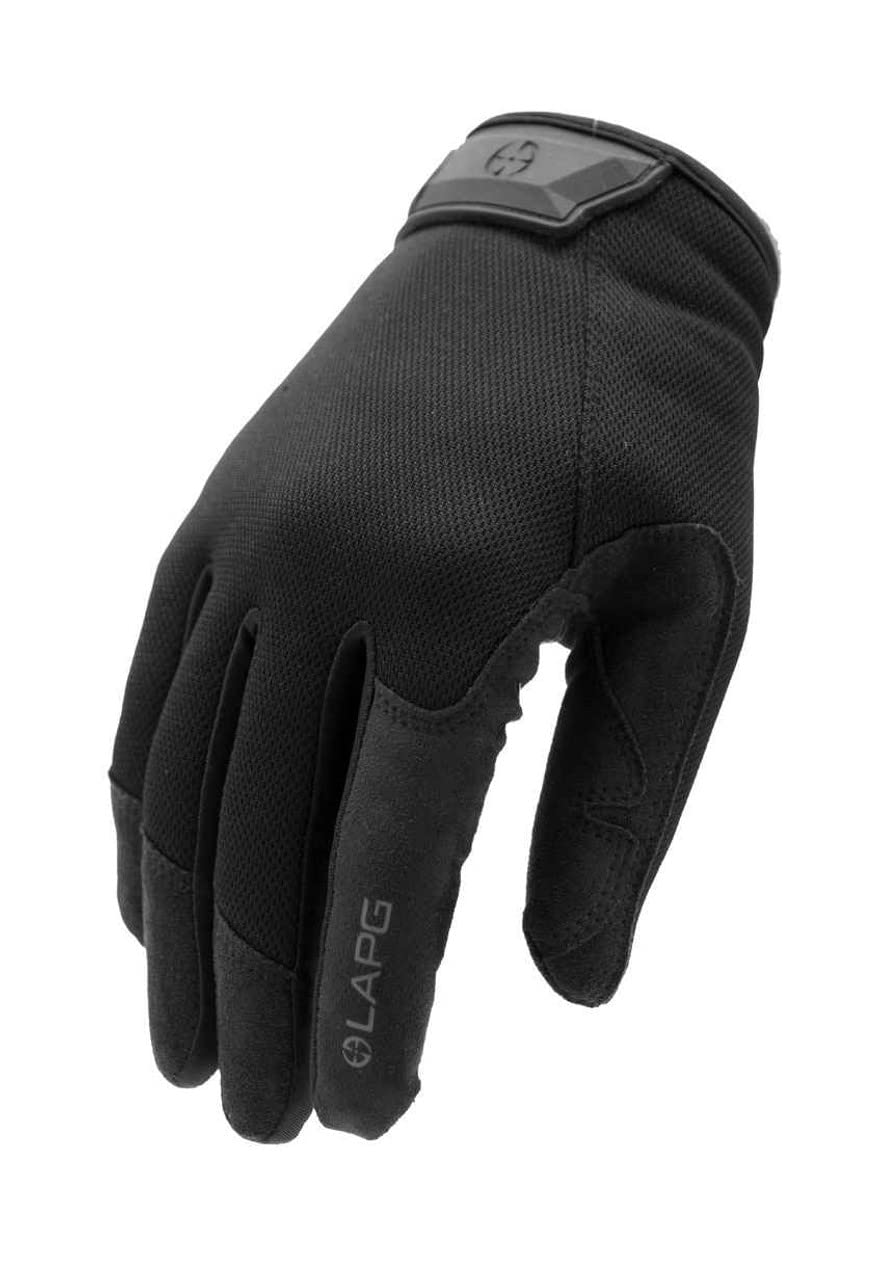 LA Police Gear Men's Core Patrol Glove, Durable and Lightweight Work Gloves for Men, Touchscreen Compatible Gloves, Enhanced Grip for Better Control, Black, Medium