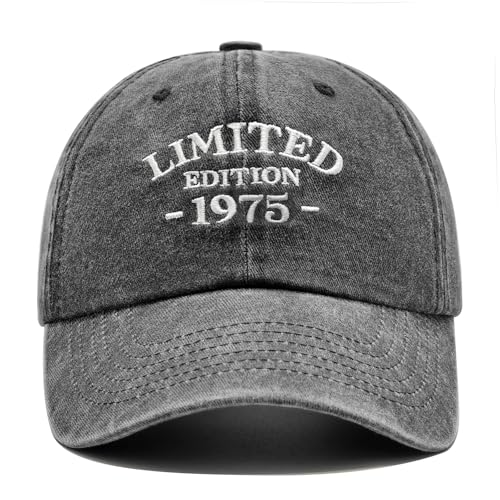 50th Birthday Gifts for Him Her, Happy 50th Birthday Decorations - Embroidered Baseball Cap Adjustable