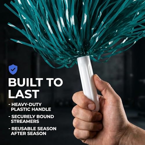 Anderson's Teal 10-Piece Cheerleader Pom Poms - Sports Fan & Party Supplies