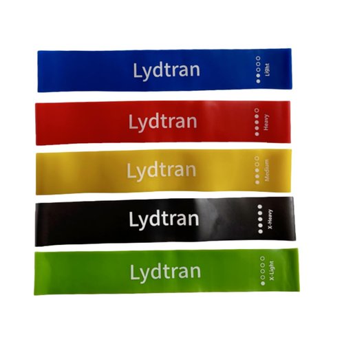 Lydtran Resistance Bands in 5 Strength Levels Portable with Carrying Bag for Exercise, Workout, Yoga, Physical Therapy, Home Fitness, Sport (5pcs 5ColorsNaturalRubber)