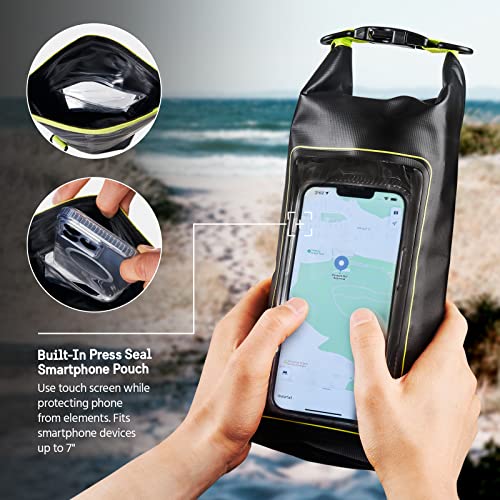 Pelican Marine Waterproof Dry Bag 2L with Phone Pouch Black Yellow - IP68