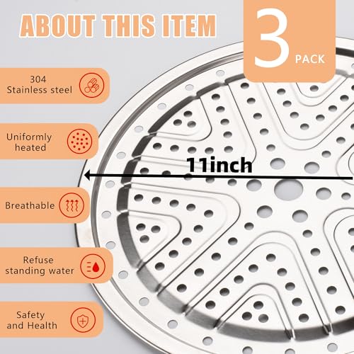 11-Inch Stainless Steel Canning Rack for Pressure Cookers - 3 Pack, Compatible with Presto and All-American Models - Variation of Canner Rack-11-3p