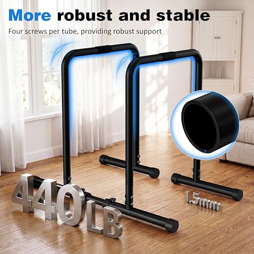 Adjustable Dip Bar Station for Strength Training - Heavy-Duty Multi-Function Fitness Equipment