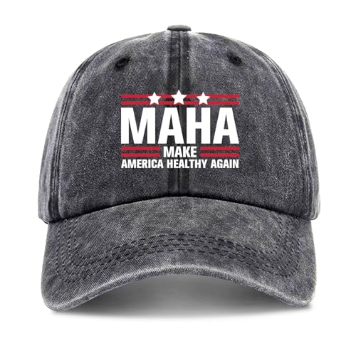 zcyhtqp, Maha Make America Healthy Again, Funny Baseball Cap, Maha Hat,Patriot Cap, Dad Hat, Funny Trucker Hats with Sayings, Humor Caps, Adjustable Cotton Baseball Cap Black
