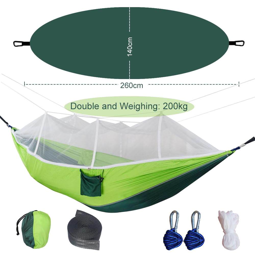 FYeang Camping Hammock, Lightweight Portable Hammock with Mosquito Net,Hammock with Bug Net,Tree Hammocks for Outside,Travel Hammock,Hammock Camping for Traveling Hiking