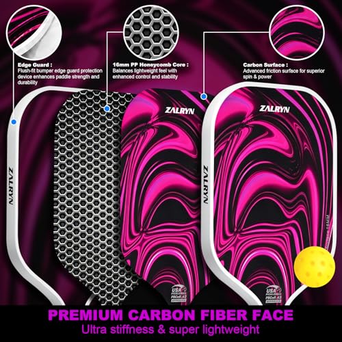 16mm T700 Carbon Fiber Pickleball Paddles Set of 2 USAPA Approved