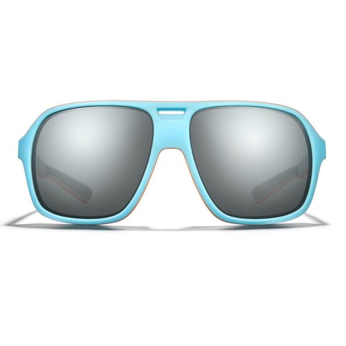 ROKA Torino Sports Performance Non-Polarized Sunglasses for Men and Women - Sky Blue/Orange Frame - Dark Artic Mirror Lens